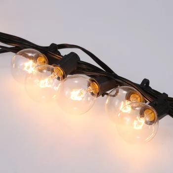 

G40 Incandescent String Light 2 Spare Bulbs Total Power 175W 25FT E12 Base for Party Christmas Holiday Wedding Decorations