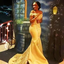 Желтые мусульманские Вечерние платья Сатиновые с аппликацией из бисера vestidos de festa Дубай Саудовская Арабская вечерняя одежда платье для выпускного вечера