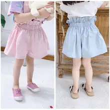 Летние Шорты для девочек; юбки-пачки; однотонные Шорты для маленьких девочек; детские брюки; детская одежда; шорты для девочек
