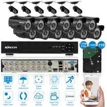 Kkmoon AHD 1080N DVR 960 H 12 шт. Водонепроницаемый Ночное видение обнаружения движения, видеонаблюдения Камера домашнего наблюдения безопасности Системы комплект 2 ТБ