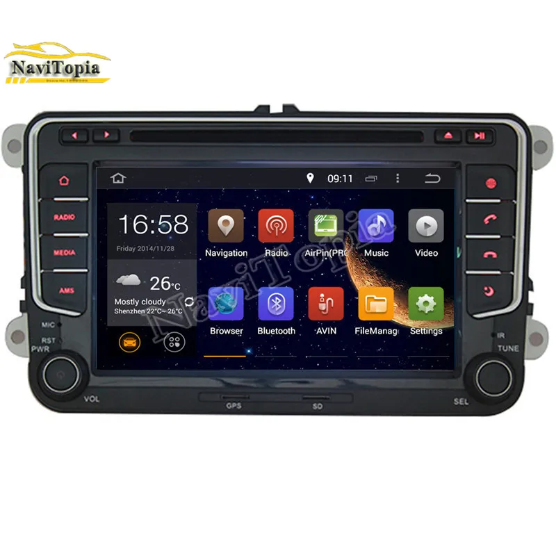NAVITOPIA 4 Гб ОЗУ 64 ПЗУ PX6 шестиядерный Android 9 0 автомобильный DVD GPS для VW Passat TSI Touran Golf V VI