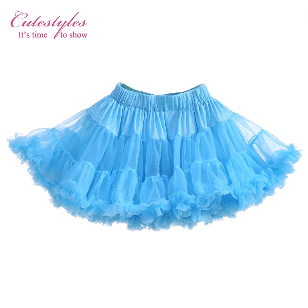 Cutustyles Girls Blue Tutu Skirts Multi layer Children Skirt Bowknot