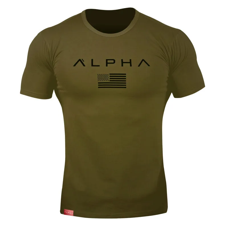 2019 новая брендовая одежда Gyms Tight хлопковая Футболка Мужская s alpha Фитнес футболка для мужчин Gyms Футболка Мужская Фитнес Летние футболки топы