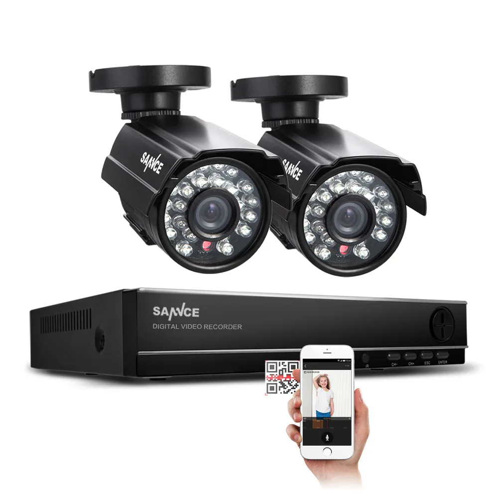  SANNCE 4CH 960H HDMI DVR Outdoor 800TVL Home Security Camera System  