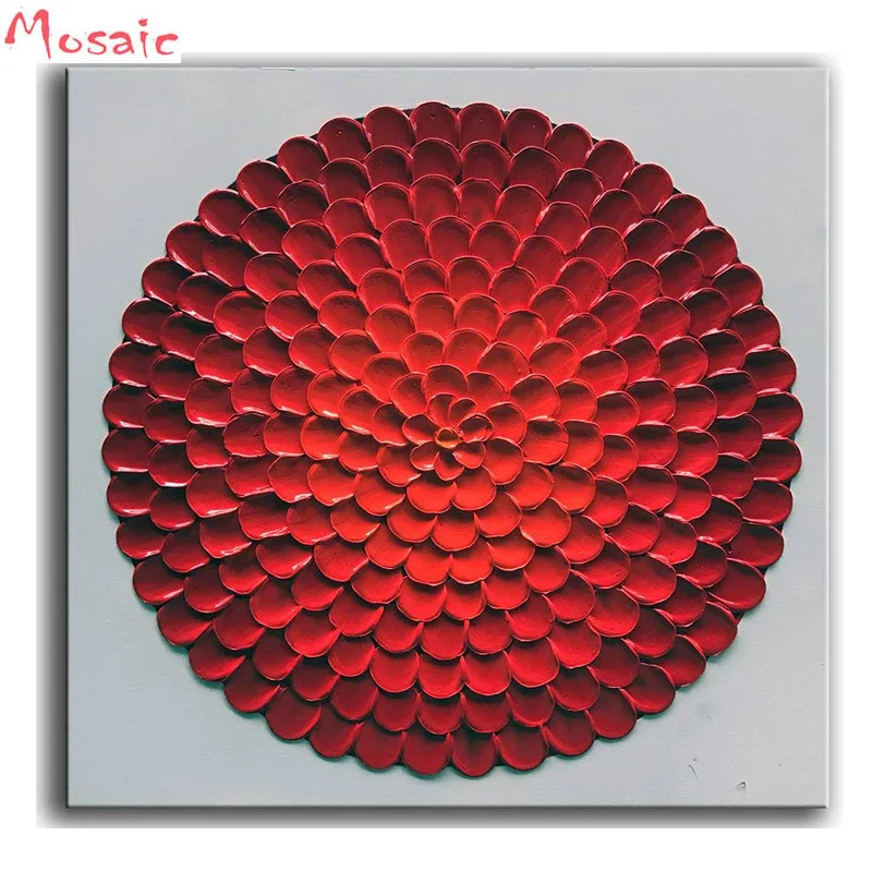

30X30CM diamond painting Red Roundness Flowers 5d diy cross stitch diamond embroidery full square drill rose pattern home decor