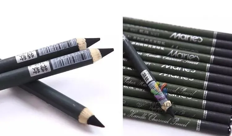 Maries угольный карандаш 12 карандашей/лот супер мягкий/нейтральный бумажный держатель для эскизов художественная поставка хорошее качество