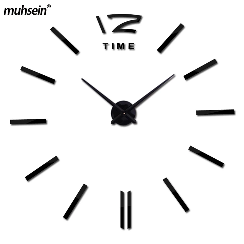 

2020muhsein New Arrival 3d Home Decor Quartz Diy 20 inch Large Wall Clock Clocks Horloge Watch Living Room Metal Acrylic Mirror