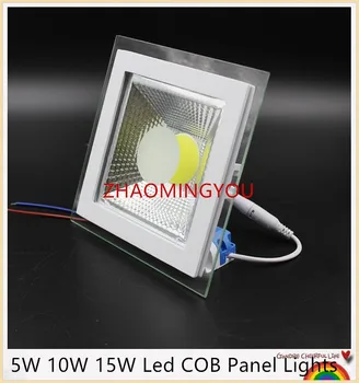 

10PCS DIMMABLE Square Shell 5W 10W 15W Led COB Panel Lights Warm White Cold White 120 Beam Angle + Drivers White body CE&ROHS