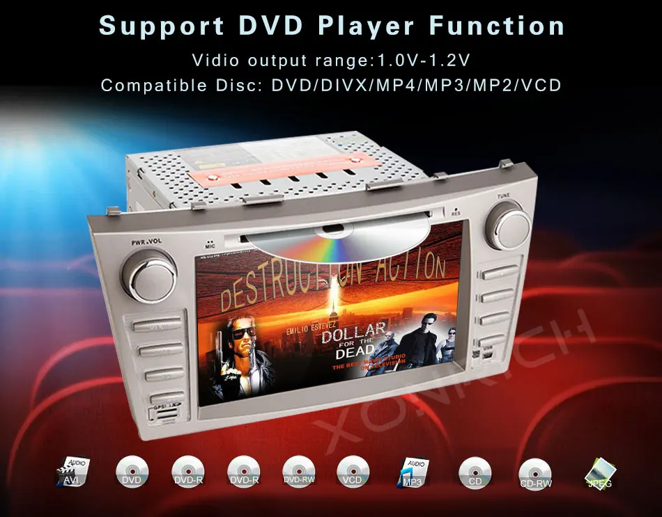 Cheap 2 Din Car DVD Multimedia Player For Toyota Camry 2007 2008 2009 2010 2011 Aurion GPS Navigation Head Unit Stereo Radio Audio BT 11