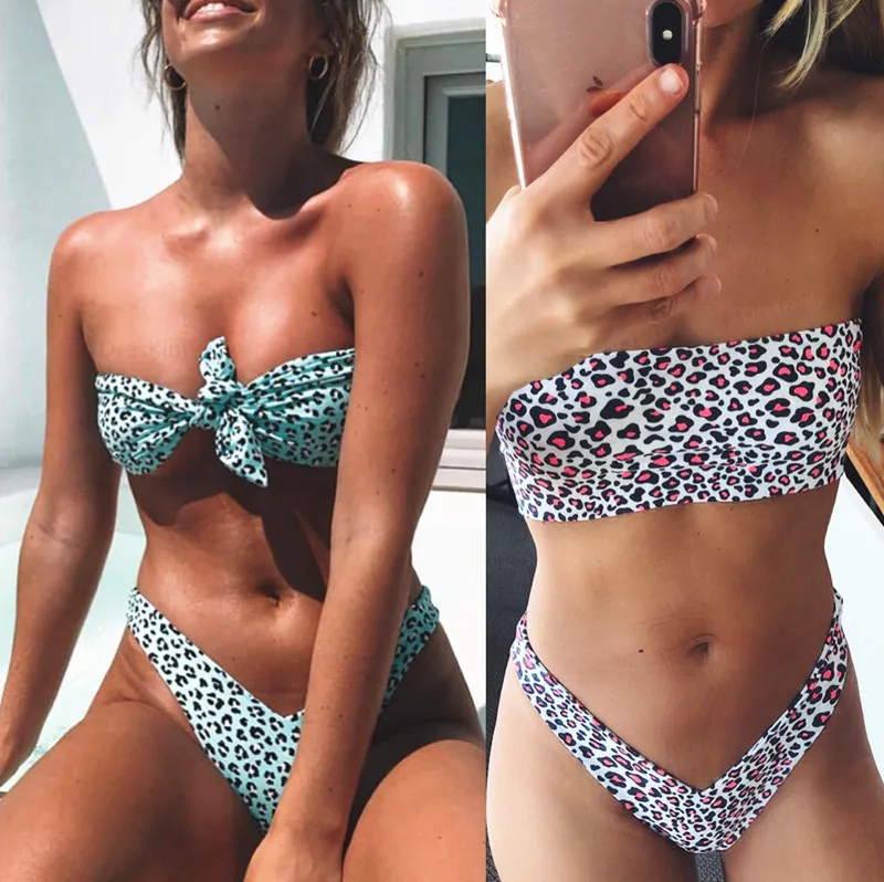 Women Bikini New 2019 Summer Swimwear Sexy Leopard Swimsuit Strapless Biquini High Quality Bathing Suit |