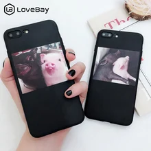 Lovebay silicone bonito porco caso para iphone 11 pro x xr xs max 6s 7 8 plus 5 5S se casos de telefone tpu macio capa traseira para iphone 7(China)