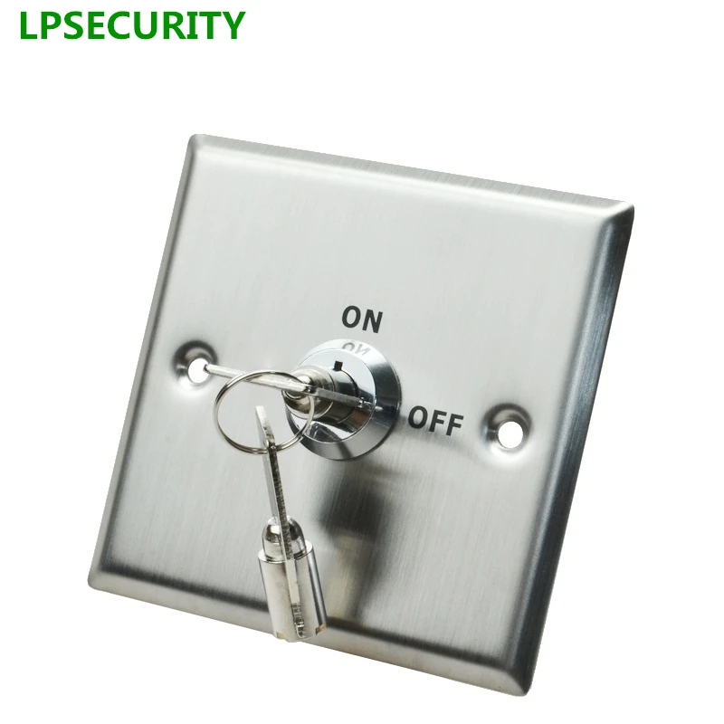 

LPSECURITY Stainless Steel ON OFF Exit Button Push Switch with keys Release For door Lock gate opener Access Control