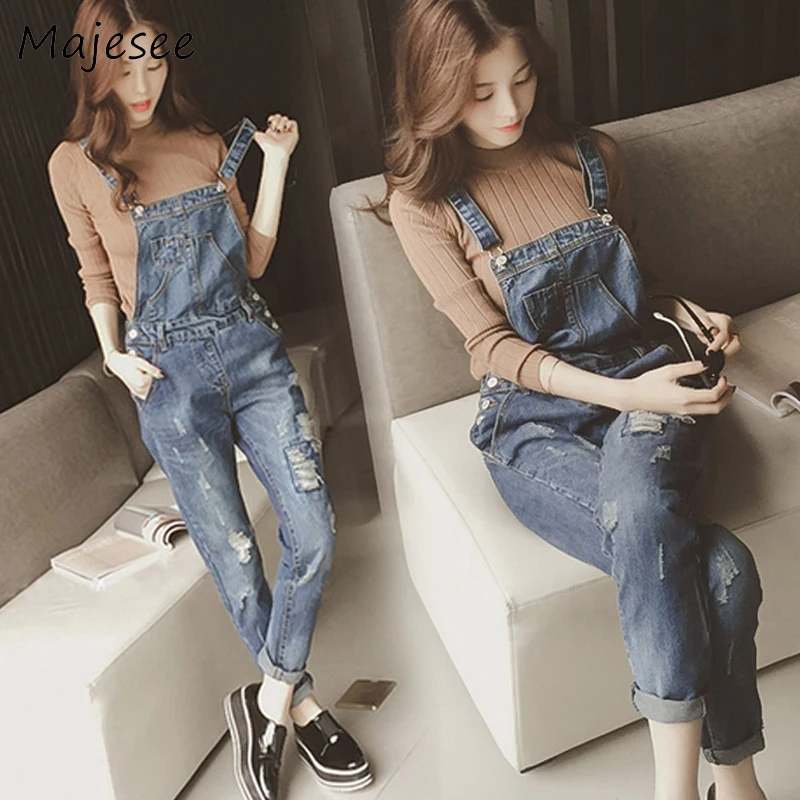 

Denim Casual Slim School Students Jumpsuits Women Solid Color Pockets Lovely Womens New Fashion Female Trendy Females Buttons