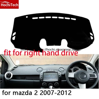 

For mazda 2 2007-2012 right hand drive dashboard mat Protective pad black Red car-styling Interior Refit sticker Mat products