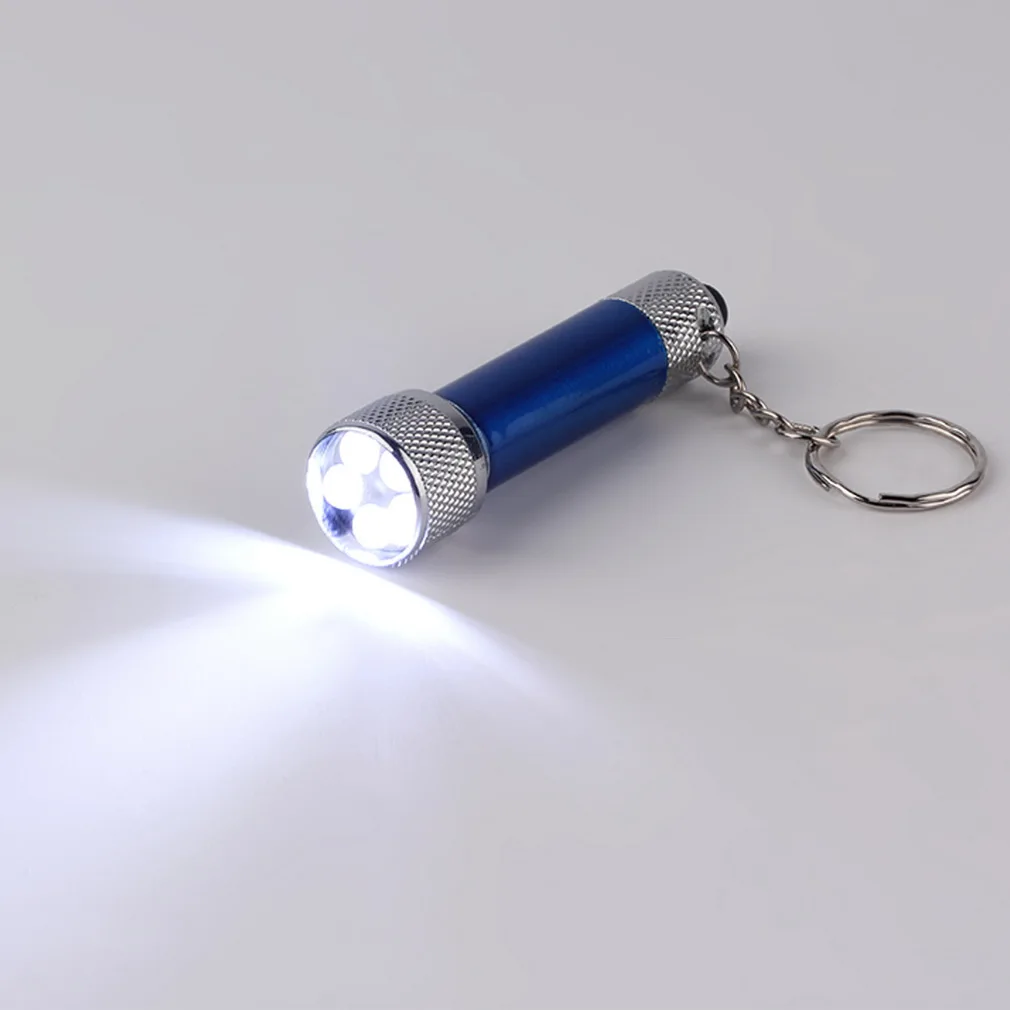 

Portable 5 LED Mini Flashlight Light Torch Aluminum Keychain KeyRing Chain HUG-Deals