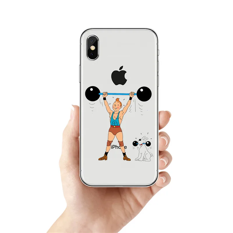 Как Aventuras Де Тинтин силиконовый Suave TPU Caso Capa Para o iphone XR 10 8 7 Plus 6 6 s Plus 5 XS Max 5 5C 4 4s Caso Fundas Coque - Color: TPU