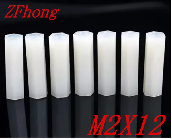 

100pcs/lot  M2*12 M2X12 Nylon Standoff  Spacer Female to Female Thread