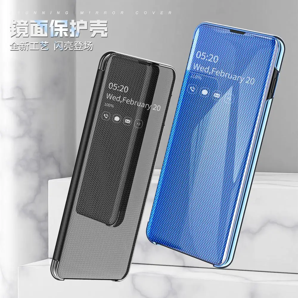 

Smart Mirror Flip Phone Case For Samsung Galaxy S9 S10 S8 Plus S10E A30 A50 A70 A750 Clear View Cover For Galaxy Note 10 9 8 Pro