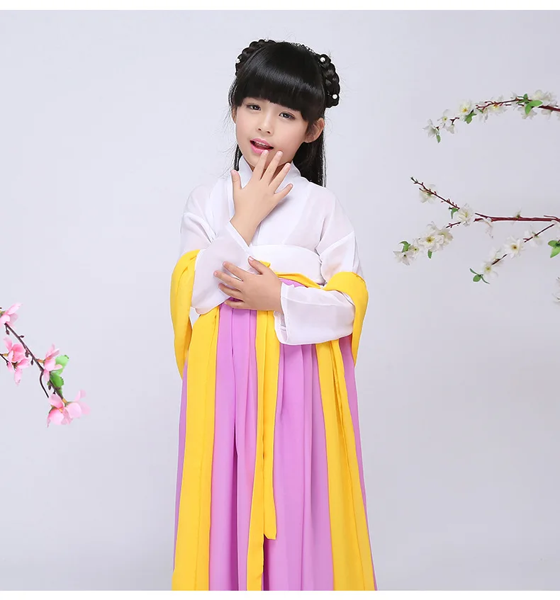 Китайский Детский костюм Hanfu одежда костюм феи Hanfu детская одежда династии Тан костюмы дети древний одежда