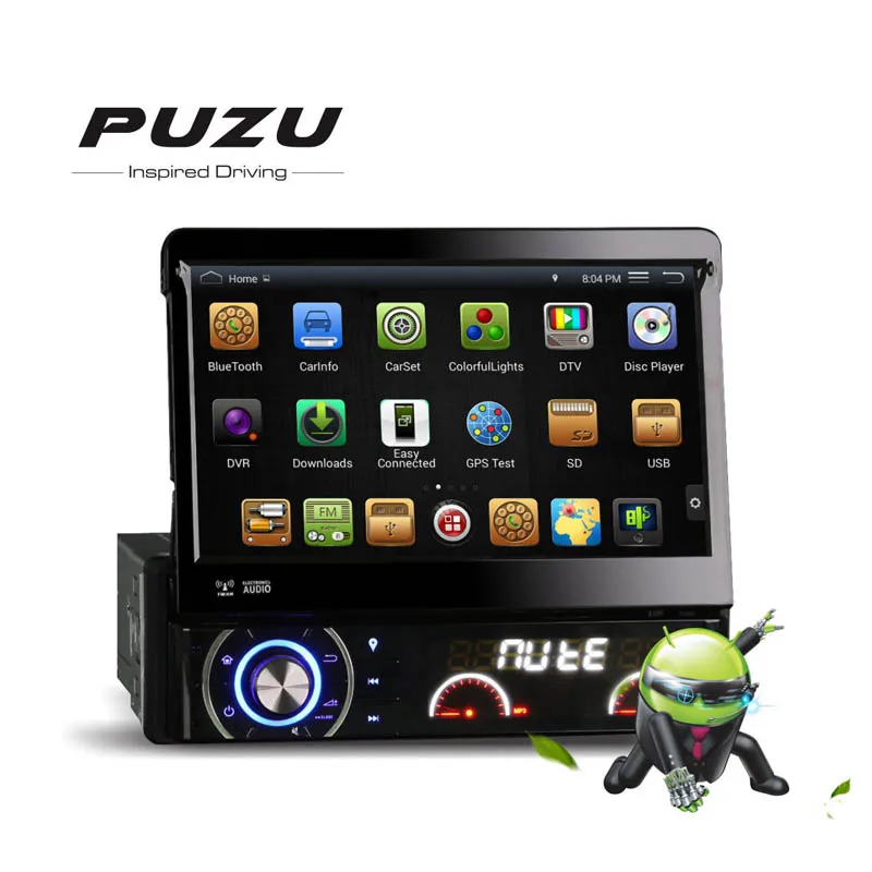 

PUZU Android 4.4.4 1din Universal automotive Car DVD Player with 3G WiFi GPS DAB+ DVBT stereo car Radio Audio PZ-DR7090
