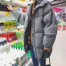 2017 Winter Hat Long Warm Cotton-padded Campus Clothes Casaco Inverno Masculino Businesses Trip Parka Work Concise Jacket Men