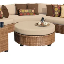 Всепогодный 8 шт. открытый плетеный патио круглый стиль диван набор