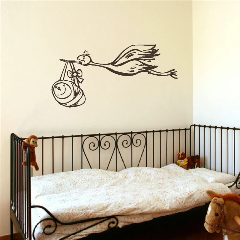 

Stork Baby Nursery Child Wall Bedroom Mural Sticker Transfer Vinyl Decal