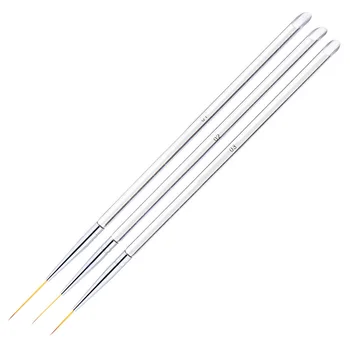 

3Pcs/Set Nail Art Liner Brush Mixed Sizes Drawing Lines Painting Flowers Design Tips Transparent Handle Nail Brush Tools Kit