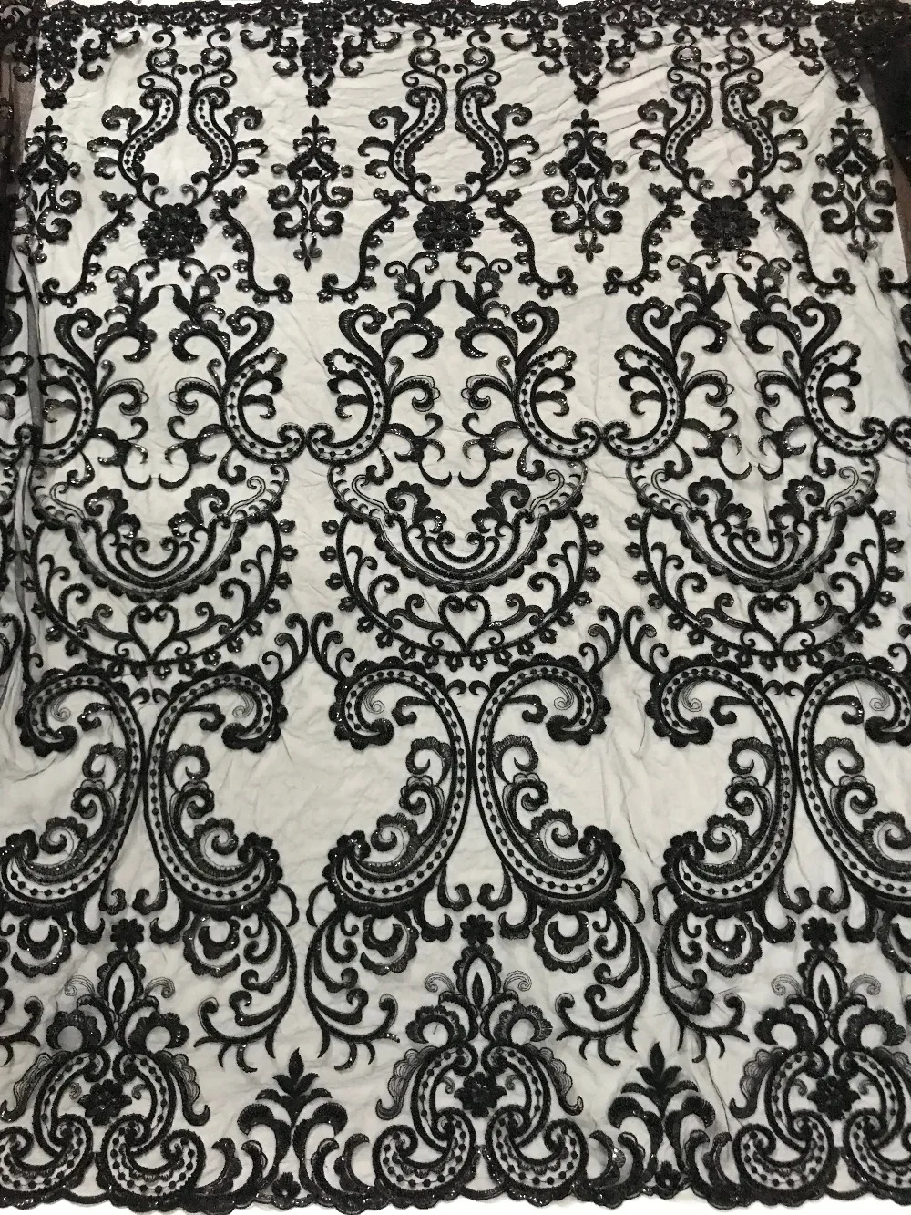 

embroidery mesh fabric SYJ-7114 pretty Nigerian tulle lace fabric with beads French Net Lace Fabric