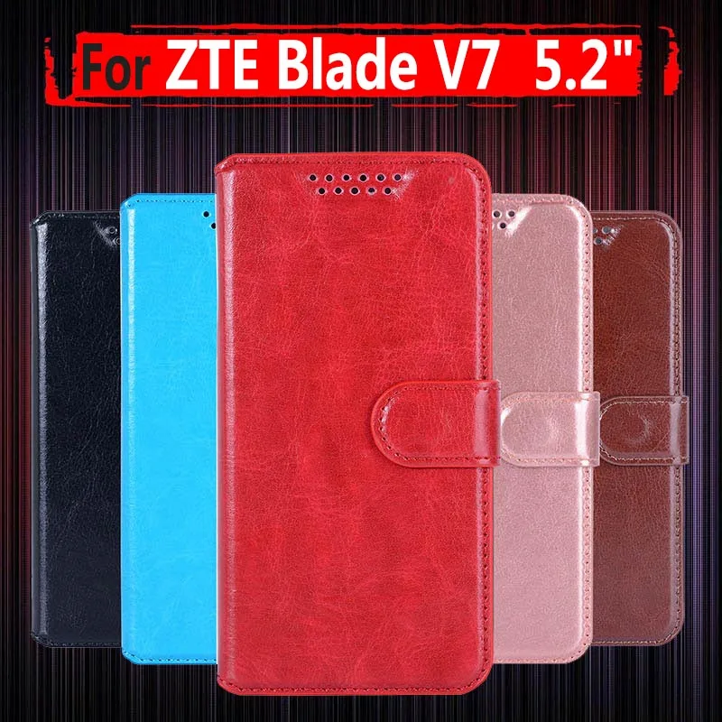 

Soft Silicone Wallet for ZTE Blade v7 Case Wallet Style PU Leather Case for ZTE Blade V 7 5.2" with Stand Function Card Holder