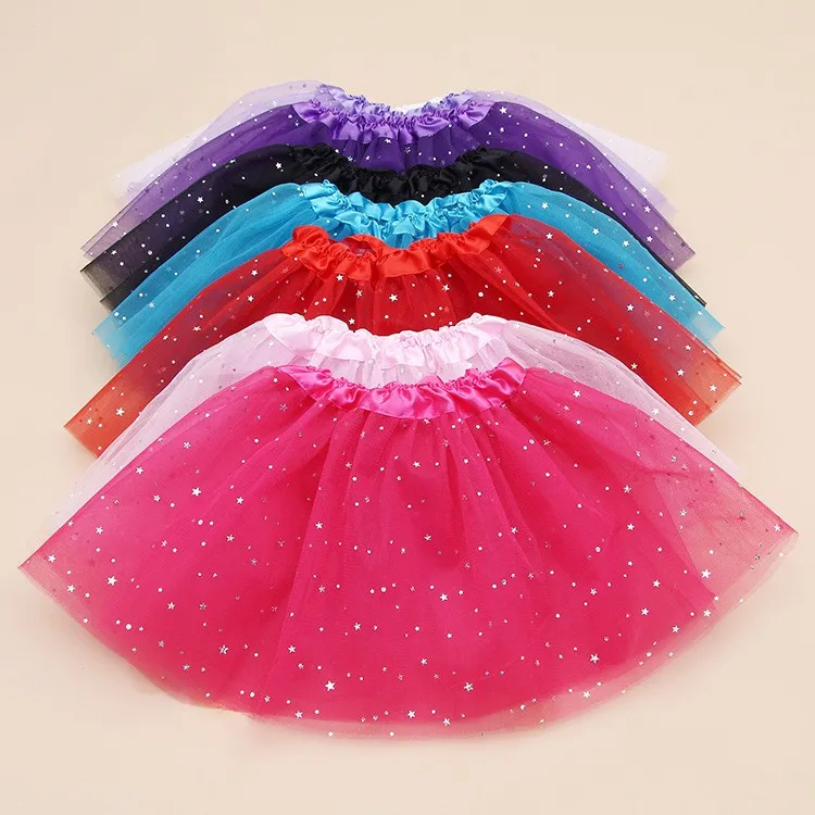 Saias Crianças 3 Camadas Ballet Tutus Chiffon