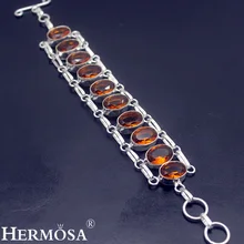 HERMOSA ЮВЕЛИРНЫЙ Очаровательная Мода 925 Браслеты стерлингового серебра морганит 8 дюйм(ов) Регулируемый HM699