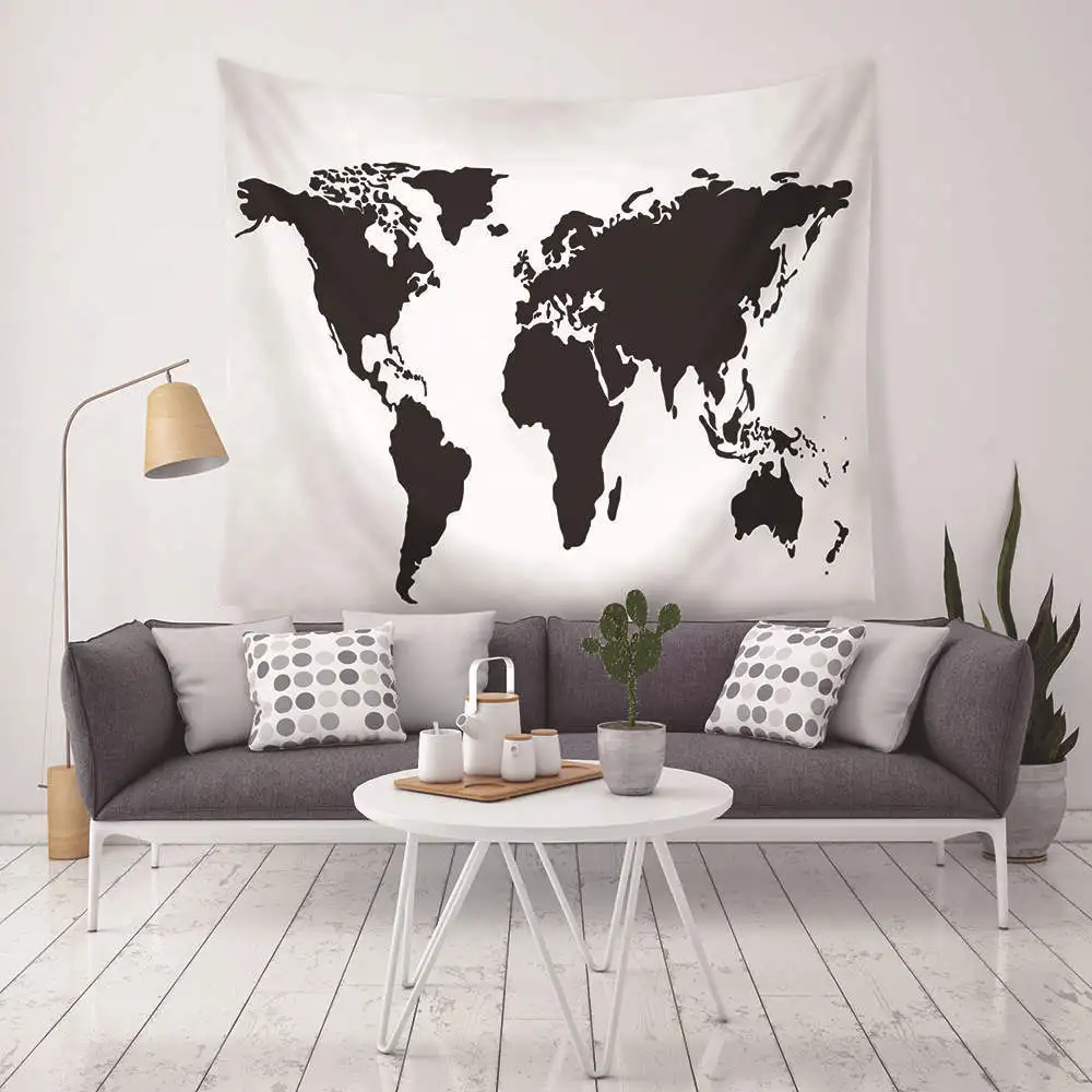 Home Decorative Wall Hanging Carpet Tapestry Rectangle Bedspread Vintage Sailing Boat Rudder compass Anchor Pattern