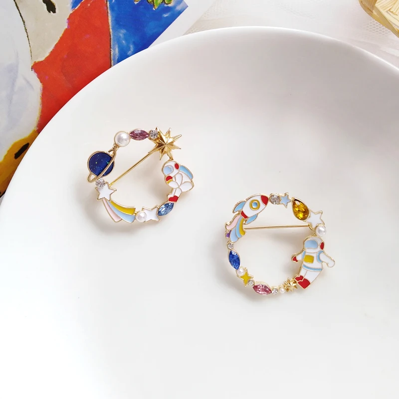 

Free Shipping New Cartoon Cute Metal Enamel Creative aesthetic fun Astros series sweet girl style daily wear brooch For Women