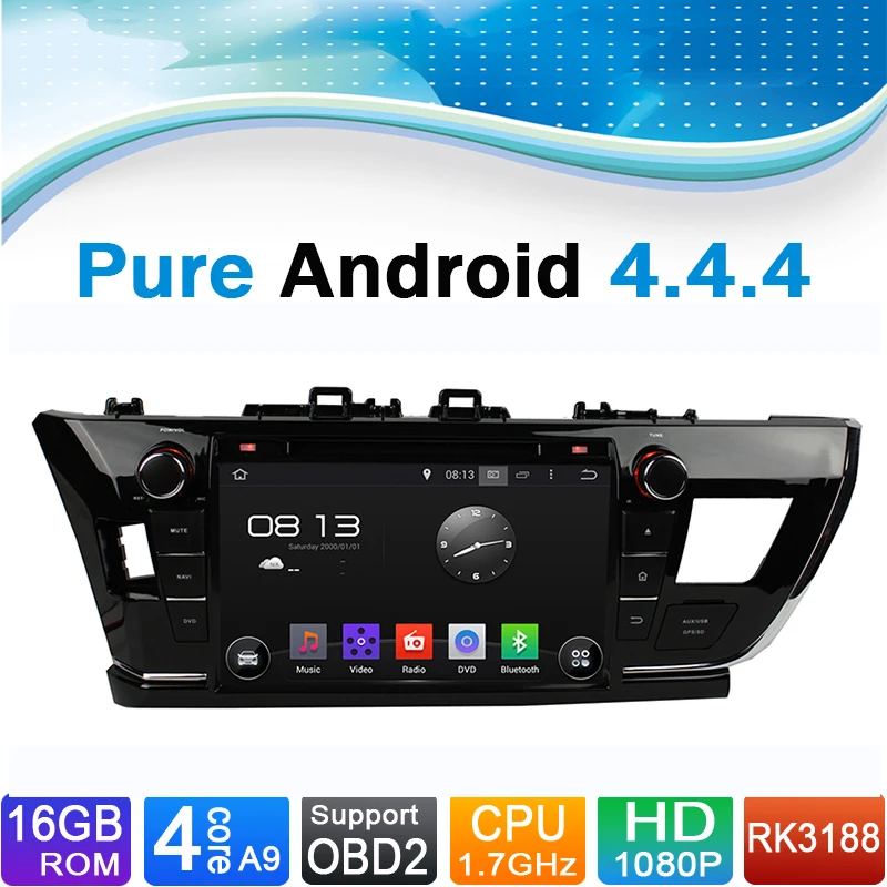 Pure Android 4.4.4 Car DVD GPS Navigation System for Toyota COROLLA