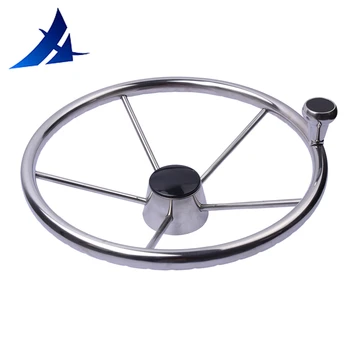 13-1/2'' Boat Steering Wheel Stainless 5 Spoke With Knob Heavy Duty Marine boat accessories marine 1 39m x 1 85m size black car auto heavy duty use waterproof marine boat decorate vinyl fabric upholstery mildew resistant
