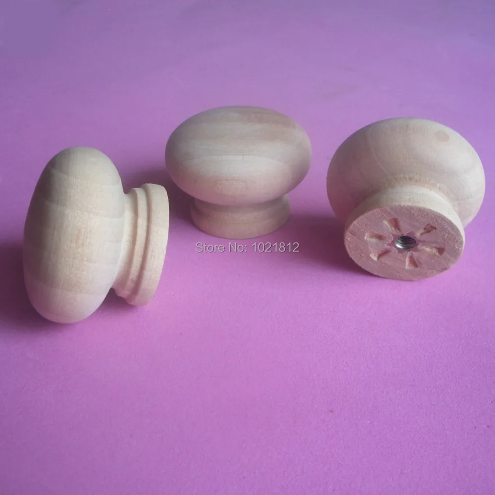 20pcs 33mm Wooden Knobs Handles Pulls Cupboard Closet Drawer