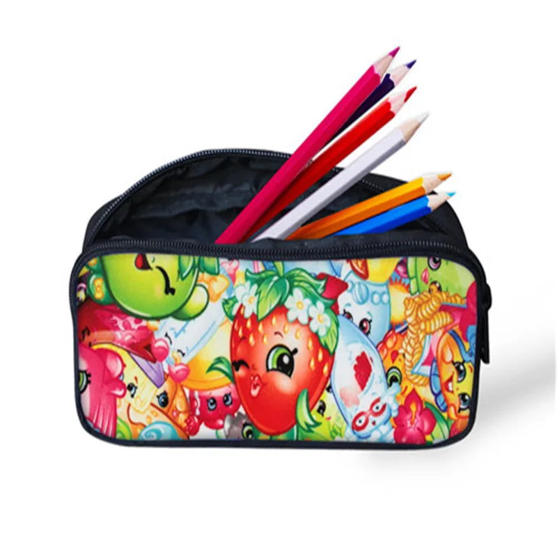 

FORUDESIGNS Fashion Cute Cosmetic Bag,3D Shopkins Cartoon Printing Make Up Box Pink Makeup Case Top Selling Strawberry Pattern