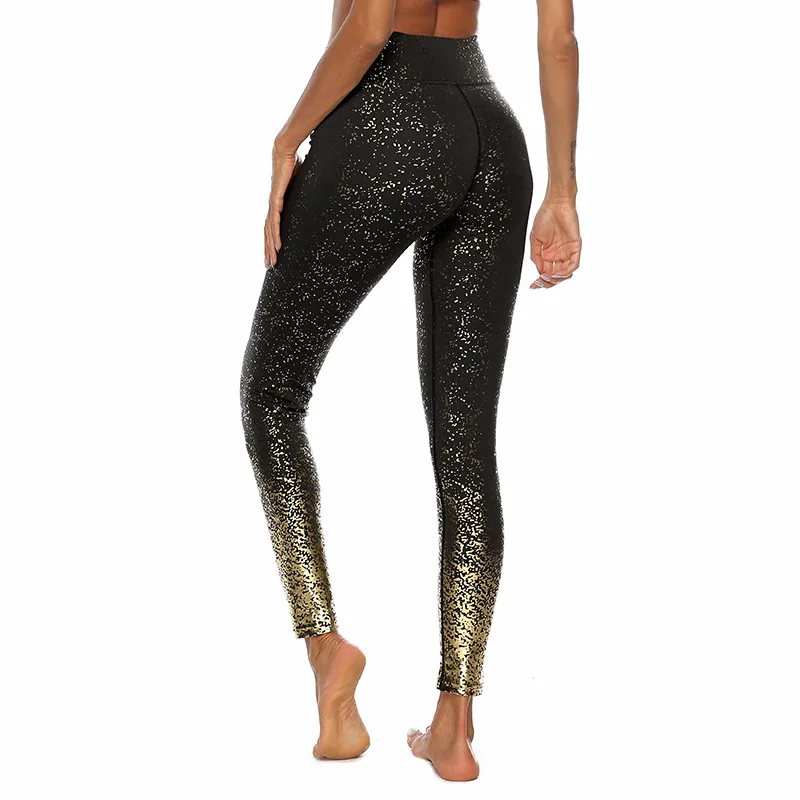 

Women Yoga Pants Gilding High Waist Lifting Hips Slim Fit Casual Pants for Sports FH99