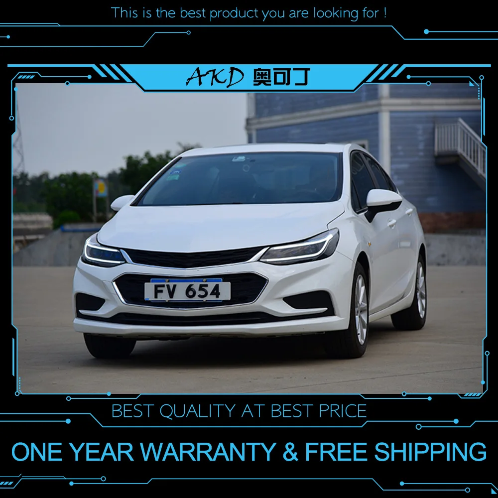 

AKD tuning cars Headlight For Chevrolet Chevy Cruze 2017-2018 Headlights LED DRL Running lights Bi-Xenon Beam Fog angel eyes