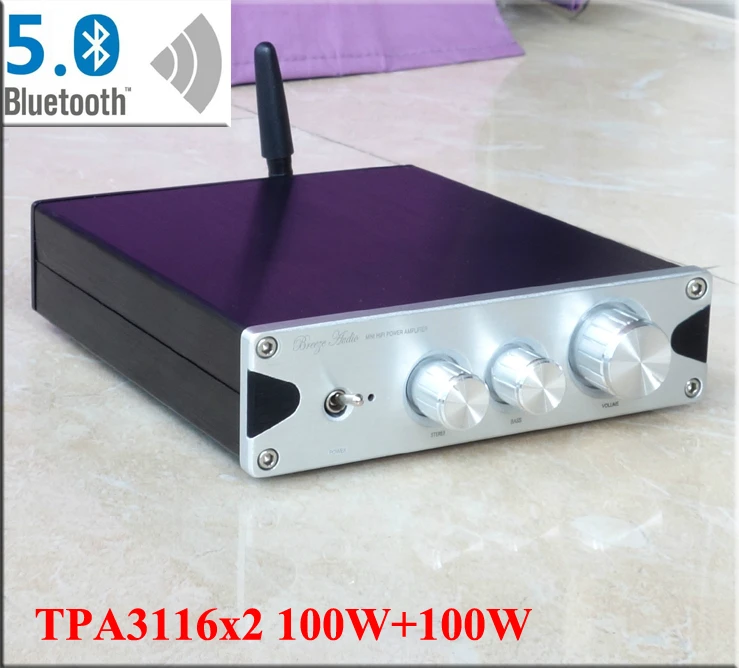 

100W+100W TPA3116 Bluetooth 5.0 CSR8765 amplifier HiFi 2.0 Digital Audio Amplifier without power supply