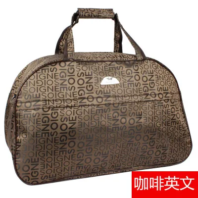 Летняя стильная маленькая сумка для путешествий, сумка для багажа, женская сумка для путешествий, Корейская Повседневная сумка, размер M - Цвет: COFFEE LETTER