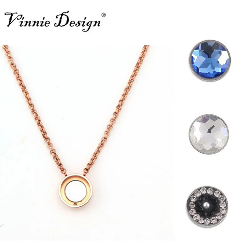 Vinnie Design joyería 45 cm Acero inoxidable cambio collar con 3 unids moneda magnética intercambiable