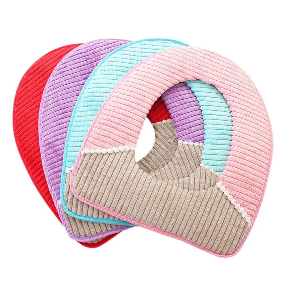 Bathroom Toilet Seat Washable Soft Warmer Mat Cover Pad Cushion Flannel