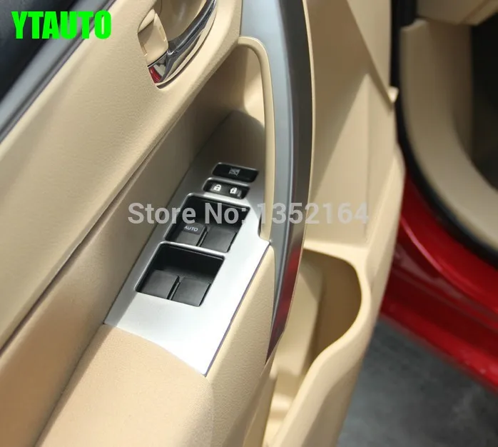 

Auto car inner window lifter button trim sticker for toyota corolla 2014 , style A ABS chrome,free shipping