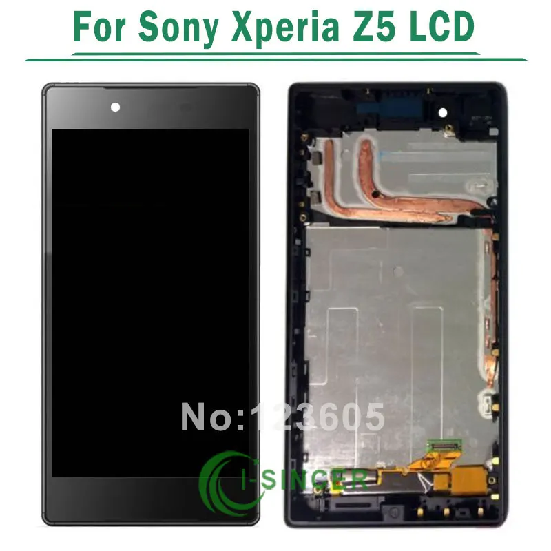 

10/PCS Black/White LCD Display +Touch Screen Digitizer Assembly with Frame For Sony For Xperia Z5 E6603 E6653 Free DHL