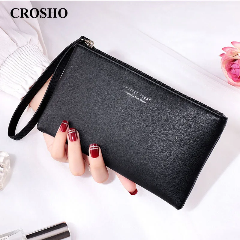 

CROSHO Ladies Purse Ladies Long Day Zipper Clutch Mini Purse Small Hand Clutch Student Mobile Phone Bag Thin