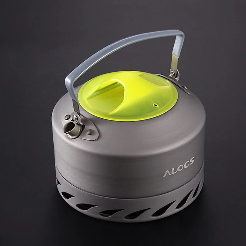 Al aire libre Camping Picnic anillo colector alta eficiencia hervidor cafetera tetera Cw-k07 1.0l aluminio protección del medio ambiente