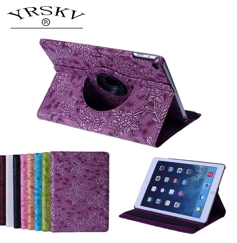 Чехол для iPad Air/Air 2/для iPad 9,7 дюймов / YRSKV 360 виноградный узор искусственная кожа Вращающийся Смарт Стенд планшет
