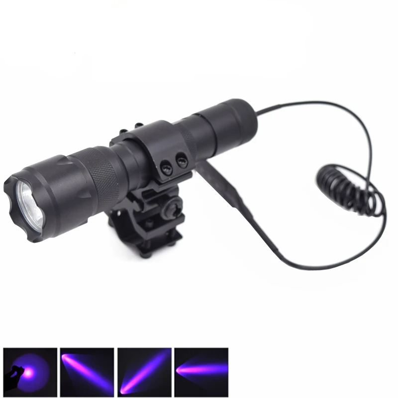 

High quality WF-502B UV LED Flashlight Torch 502B Purple Light 395nm Ultraviolet Lamp + Mount (No Battery )